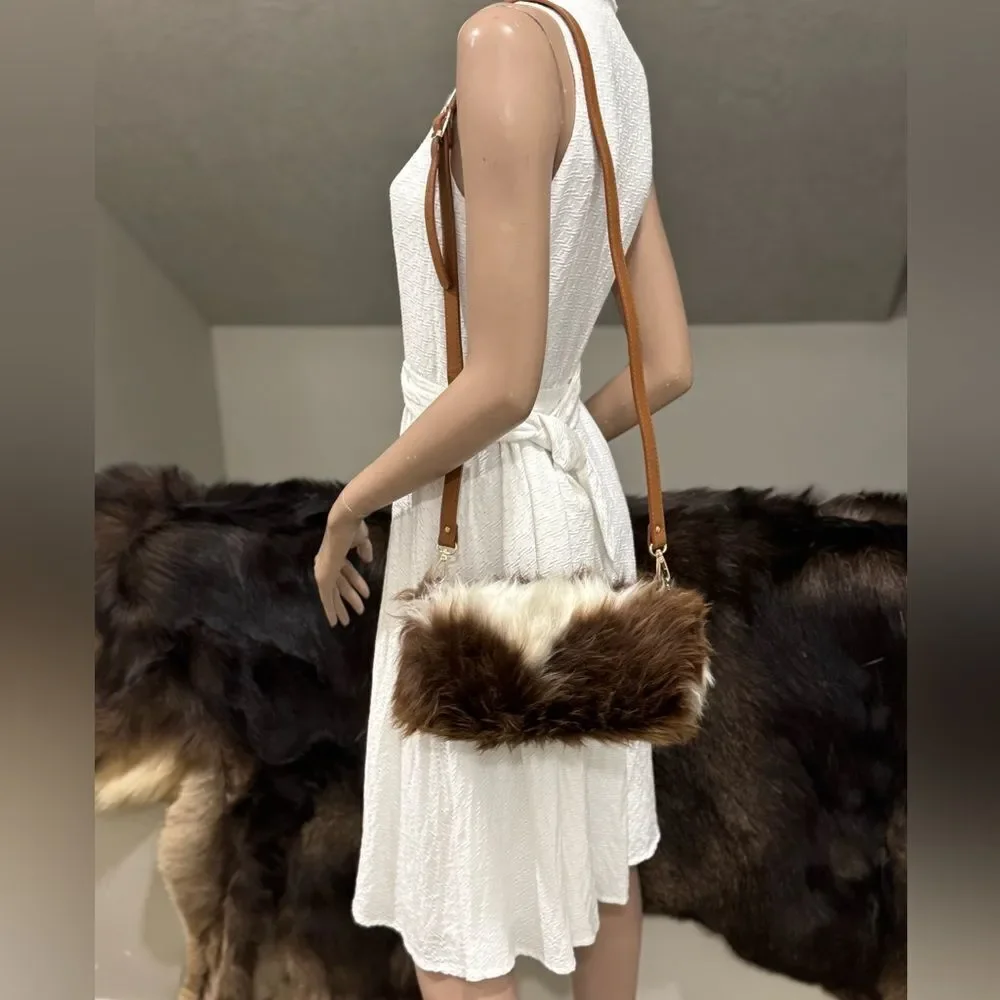 Handmade Real Natural Shearling Leather Barrel Bag/Shoulder Bag/Crossbody